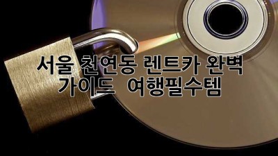 서울 천연동 렌트카 완벽 가이드 🚗💨 #여행필수템